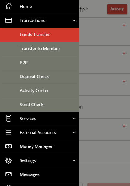 Transfer Funds between accounts through the Strata CU Mobile App